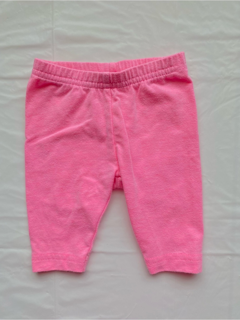 Carter's Baby Girl Solid Pink Leggings Neon Bright Pink Cotton Pants 6M
